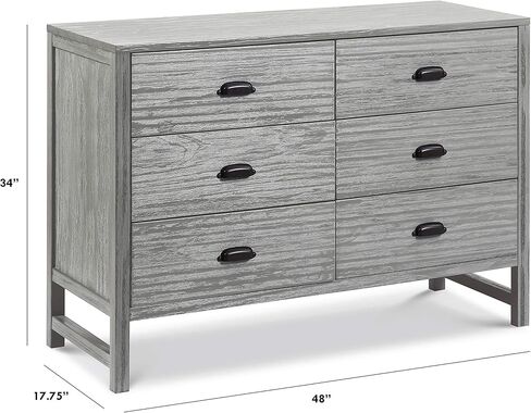 DaVinci Fairway 6-Drawer Double Dresser in Cottage Grey in Saudi Arabia