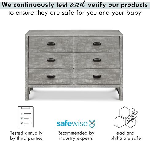 DaVinci Fairway 6-Drawer Double Dresser in Cottage Grey in Saudi Arabia