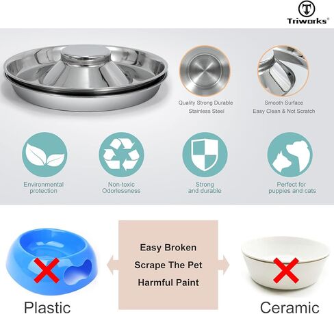 مجموعة من طبقين من الفولاذ المقاوم للصدأ للكلاب، أوعية من الفولاذ المقاوم للصدأ للجراء والقطط، وأطباق الفطام للفضلات، وأوعية تغذية متينة للكلاب والقطط من الفولاذ المقاوم للصدأ، حجم كبير in Kuwait