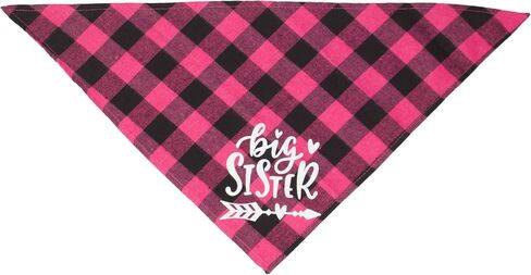 ADOGGYGO 2 Pack Big Sister Brother Dog Bandana Buffalo Plaid Triangle Dog Scarf Pregnancy Announcement Bandana for Small Medium Large Dogs Pets (Big Brother) in Saudi Arabia
