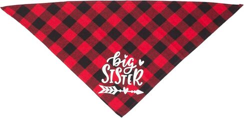 ADOGGYGO 2 Pack Big Sister Brother Dog Bandana Buffalo Plaid Triangle Dog Scarf Pregnancy Announcement Bandana for Small Medium Large Dogs Pets (Big Brother) in Saudi Arabia