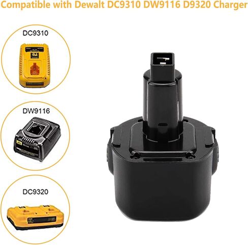 2pack 4.8ah 9.6v dw9062 استبدال البطارية لـ DeWalt 9.6V بطارية Ni-MH DW9061 DW926 DC750KA DW955K DW955 DW926K-2 DW926K DW902 DW050 DE9062 DE9061 DE9036 DW955K-2 APPECT for DEWALT 9.6VOLT in Kuwait