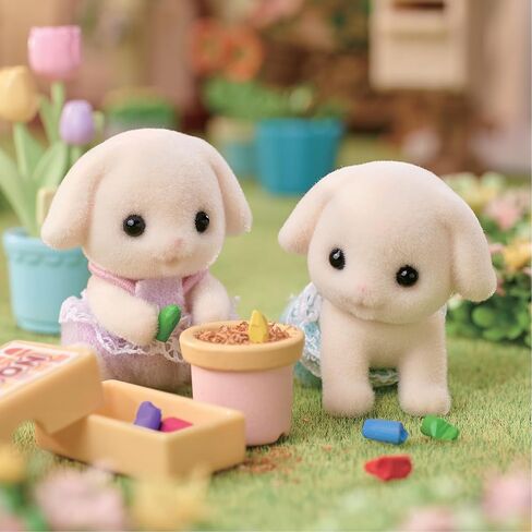 Calico Critters Flora Rabbit Twins - Set of 2 Collectible Doll Figures for Ages 3+ in Saudi Arabia