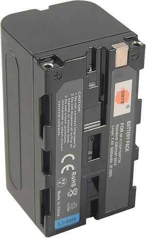 QIAOJINLIN DSTE 7.4V 5000mAh NP-F750 بطارية ليثيوم أيون قابلة لإعادة الشحن، بطارية بديلة متوافقة مع Sony NP-F550، NP-F530، NP-F570، NP-F330، NP-F790، NP-F770، NP-F730، NEX-EA50CH in Kuwait