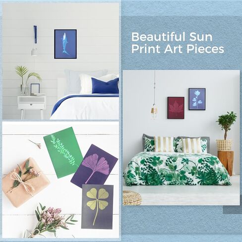 مجموعة ورق طباعة الشمس الملونة، 24 ورقة من أوراق الفن الشمسي في 6 ألوان، أوراق النمط السيانوتي عالية الحساسية، أوراق فنية مطبوعة بالشمس الطبيعية/الشمسية المنشطة لمشروع الأعمال الفنية والحرف اليدوية in Kuwait