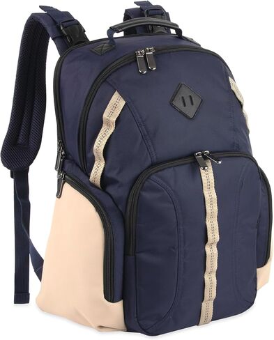 Baby Essentials Super Cooler Dual Compartment Diaper Bag Backpack with Portable Changing Pad, Stroller Straps, Insulated Bottle Compartment (Grey/Black) in Kuwait