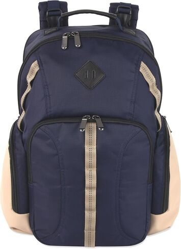 Baby Essentials Super Cooler Dual Compartment Diaper Bag Backpack with Portable Changing Pad, Stroller Straps, Insulated Bottle Compartment (Grey/Black) in Kuwait