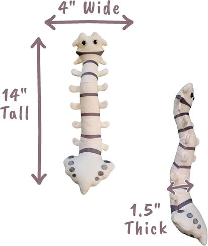 GIANTmicrobes Spine Plush - تعرف على جراحة العظام والأعصاب مع هذه الهدية الجيدة، هدية ممتعة فريدة للأصدقاء وأخصائيي تقويم العظام وجراحي الأعصاب والطلاب والمعلمين in Saudi Arabia