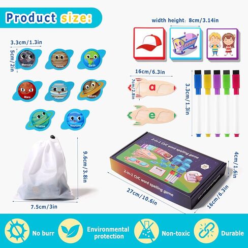 CVC Word Games 143pcs Flashcard CVC Word Reading Spelling Games Easter Basket Stuffer Montessori Educational Toy Easter Gifts for Kids 2 3 4 5+ Years Old in Saudi Arabia