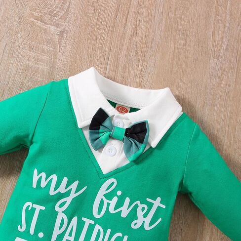 VINUOKER Baby Infant Toddler Boy First St.Patrick's Day Outfit Clover Clothes Romper Bodysuit in Saudi Arabia