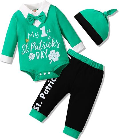 بدلة VINUOKER للأطفال الرضع والأطفال الصغار في أول عيد القديس باتريك ملابس البرسيم in Kuwait