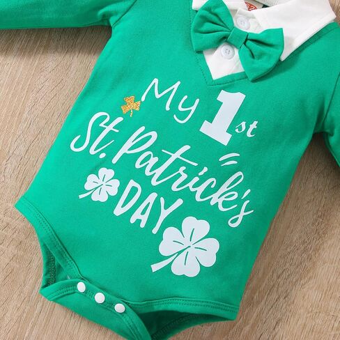 بدلة VINUOKER للأطفال الرضع والأطفال الصغار في أول عيد القديس باتريك ملابس البرسيم in Kuwait