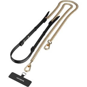 MAGEASY Crossbody Phone Chain Strap - Universal Metal Crossbody Phone Lanyard With Adjustable Length, Chic Cell Phone Necklace Phone Crossbody Strap for iPhone & Android Phones