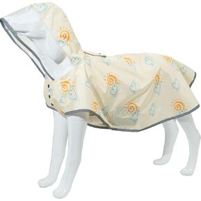 MAMORE Dog Raincoat Hooded Slicker Poncho with Leash Hole, Waterproof Dog Rain Jacket with Reflective Strip for Small to 3X-Large Dogs and Puppies Packable (Yellow Ducks, XX-Large)