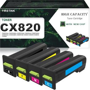 CX820 CX825 Toner Cartridges 72K10K0 72K10C0 72K10M0 72K10Y0 Compatible with CX825de CX820dtfe CX825dte CX820de CX825dtfe CS820de CS820dtfe CS820dt CS820 CX820 CX825 CX860 Printer