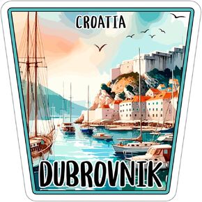 Dubrovnik Croatia Sticker Adventure Souvenir Decal Vinyl Small Waterproof for Water Bottle Mug Passport Book Scrapbook Notebook Laptop Tumbler Skateboard Computer Phone Size 4" Funny Gift ID44990