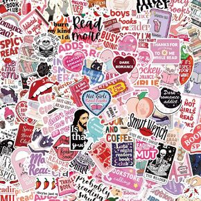 100PCS Pink Smutty Spicy Bookish Spice Reader for Kindle Pad, Smut Bookish Sticker Pack for Readers Women Girl Cartoon Sticker Aesthetic Sticker for Ebook Reader Party Phone Laptop Diary Decoration