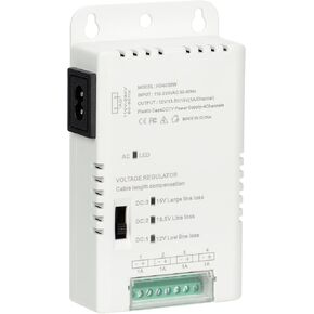 8 Channel CCTV Camera Power Supply Distribution Power Supply 90V-264VAC Input to 12V-13.8-15VDC Output Security Camera Power Adapter with PTC Fuse (HD8C96W)