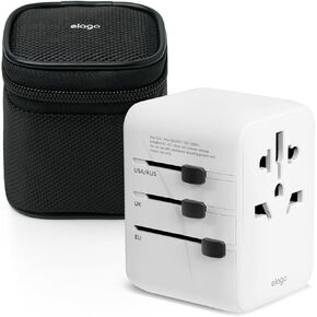elago Multi Travel Adapter for US UK AUS EU China, Worldwide Travel Wall Charger, Fast Charging 3 C-Type, 2 USB Ports, Maximum 2500W (Type A, B, C, G, I)