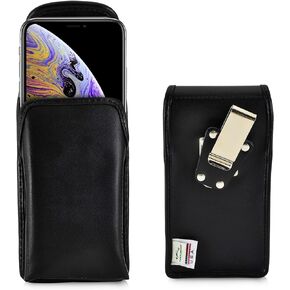 Turtleback Holster Designed for iPhone 11 Pro (2019) iPhone Xs (2018) and iPhone X (2017) Belt Case Black Leather Pouch with Executive Belt Clip, Horizontal
