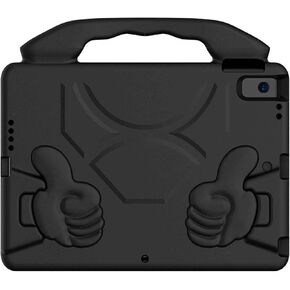 SaharaCase Thumbs Up KidProof Case for Apple iPad 10.2" (9th Generation 2021) [Shockproof Bumper] Rugged Child Protection Antislip Kickstand (Black)
