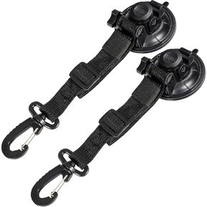 REDCAMP 4Pcs Heavy Duty Suction Cup Anchor for Glass Window Suction Hooks Strong Vacuum Suction Cups with Securing Hook Tie Down, Camping Tarp Accessory as Car Side Awning