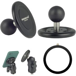 Magnetic Phone Holder Base with B Size 1 inch Ball for Magsafe iPhone 15/14/13/12 Compatible with RAM mounts B Size Double Socket Arm Magnetic Ball Phone Holder for Car