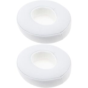 ECSiNG 1 Pair Earpads Compatible with B-eats Solo 2 & Solo 3 Wireless On-Ear Headphones Soft Comfortable Ear Cushions Protein Leather Memory Foam White