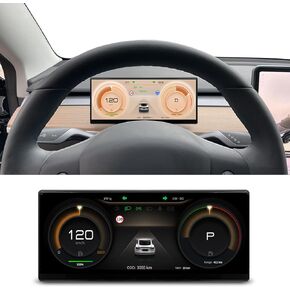 Head Up Display Screen for Tesla Model Y Model 3, 9" Dashboard Display Screen Compatible with Carplay Android Auto WiFi USB Power Speed Wireless Connection IPS LCD Touchscreen for Tesla, 9 Inch