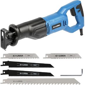 Reciprocating Saw, 5Amp 3000SPM Variable Speed Reciprocating Saw with 1/2" Stroke Length, 6Pcs Blades for Wood, Soft Metal, PVC Pipe Cutting