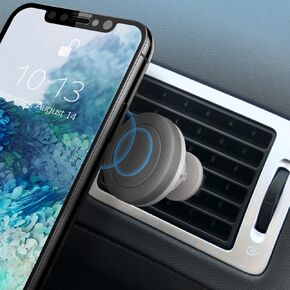 Magnetic Phone Mount for Car, 360°Rotatable Phone Holder for Dashboard, Windshield, Air Vent, Universal for iPhone 13/Pro/Pro Max/11, Samsung Galaxy More Devices (Gray)