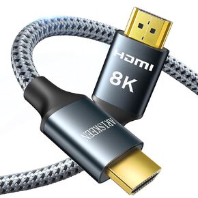 ARISKEEN 8K HDMI Cable 6FT 2-Pack, 48Gbps High Speed HDMI 2.1 Cable, 8K 60Hz, 4K 120Hz 144Hz Support for HDR 10, HDCP 2.2 2.3, eARC, DTS:X, Braided HDMI Cord Compatible with Laptop/HDTV - 6 Feet