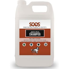 Soos Pet Anti-Itch Shampoo for Dogs with Vitamins Essential Oils Natural Ingredients Soothes Itching Clean Fur - 1x (4L Gallon)