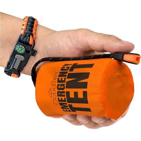 CloudTen Survival Tent with Paracord Bracelet & Nylon Bag. Compact, Waterproof Emergency Life Tent for Survival, Outdoor Shelter & Emergency Kits. Easy Setup, Lightweight, & Durable.
