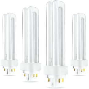 Circle (4 Pack) CFL Bulbs Direct Generic Replacement for Panasonic FDS18E35/4 18W 3500K Double Tube, 4 Pin G24q-2 Base, Compact Fluorescent Light Bulbs