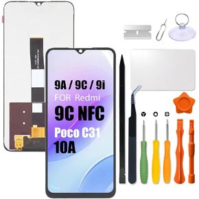 Replacement for Xiaomi Redmi 9A | 9C | 9i | 10A | Poco C31 LCD Screen for Redmi 9AT | 9c NFC M2006C3LG M2006C3MG M2006C3LVG LCD Touch Screen Display Panel Digitizer Assembly with Repair kit