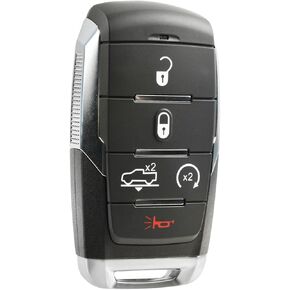 2 USA Remote Key Fob Fits 2019-2023 Ram 1500 Pickup 5-Button Smart Key PN: 68291690AE OHT-4882056 Air Suspension Silver Stripe