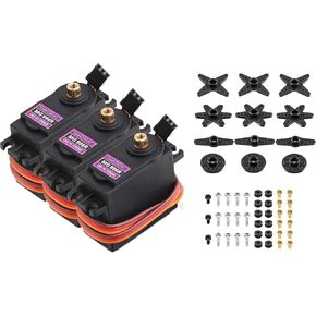 WWZMDiB 3Pcs MG996R 55g Metal Gear 180° Torque Digital Servo Motor for Remote Control Helicopter car Boat Robot