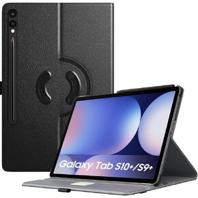TiMOVO Rotating Case for Samsung Galaxy Tab S10+ Plus 2024/S9 Plus 2023, 90 Degree Rotating Stand Cover with S Pen Loop, Support Auto Wake Sleep for Galaxy Tab S10+/S9+ 12.4" Tablet, Black