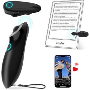 Upgrade for Kindle Page Turner Remote Control - Remote Scrolling for Tiktok, Camera Video Recording Remote, Page Turner Clicker for Paperwhite eReaders, Compatible with iPhone, iPad, Android (Black)