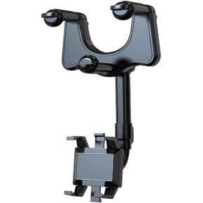 Car Phone Holder - 1pcs Rear View Mirror Phone Holder Mount 360° Rotatable Retractable Cell Phone Stand Fits Most Cars