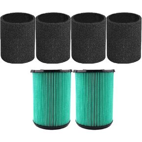 عبوتان من مرشح vf4000 لـ Ridgid Shop Vac 5-20 جالون رطب/جاف، مناسب أيضًا لمكنسة Husky 6-9 جالون، مع 4x كم إسفنجي in Kuwait