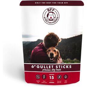 BFF Gullet Strips (15 Count) - All Natural Beef Esophagus Dog Chews - Rawhide-Free Dog Treats - Healthy Dog Treats for Small, Medium and Large Dogs