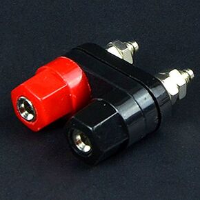 Nickel-Plated Dual Binding Post - Hexagonal Knob, 4-Pack, for Amplifiers, Speakers, Power Supply, Signal Testing