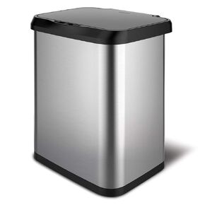 Glad Stainless Steel Trash Can with Clorox Odor Protection | Touchless Metal Kitchen Garbage Bin with Soft Close Lid and Waste Bag Roll Holder, 20 Gallon, Motion Sensor