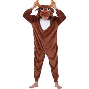 Yemnut Halloween Christmas Unisex Kids Flannel Cosplay Onesie Costume Outfit Suit for Girls and Boys