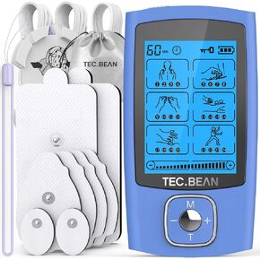 TEC.BEAN 24 Modes TENS Unit Muscle Stimulator, Rechargeable TENS Machine with 8 Electrode Pads (American Gel), Electric Pulse Massager for Pain Relief Therapy in Saudi Arabia