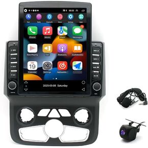 Android 13 Carplay Car Stereo Radio 9Inches GPS Audio Multimedia Receiver Compatible with RAM 1500-5500 2013-2018 AUTO AC w/Carplay Auto Navigation AHD Camera, 2+32G