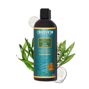 Aleavia Green Tea Honeysuckle Body Cleanse – Organic & All-Natural Prebiotic Body Wash with Raw Honey – 16 Oz.
