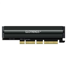 GLOTRENDS PA16 22110/2280 M.2 NVMe to PCIe 4.0 X4 Adapter with Full Cover Aluminum Heatsink, PC/1U Server Installation